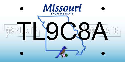TL9C8A Missouri License Plate
