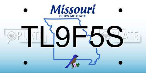 TL9F5S Missouri License Plate