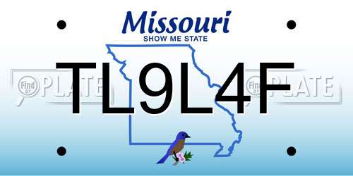 TL9L4F Missouri License Plate