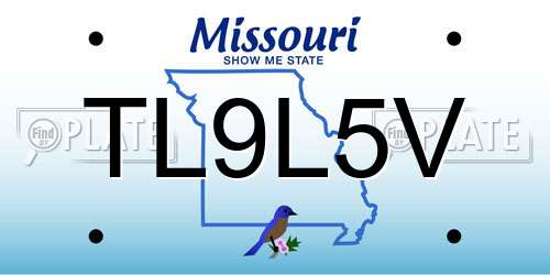 TL9L5V Missouri License Plate