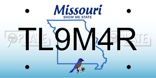 TL9M4R Missouri License Plate