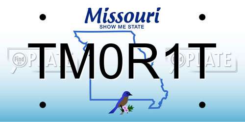 TM0R1T Missouri License Plate