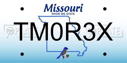 TM0R3X Missouri License Plate