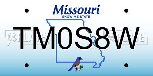 TM0S8W Missouri License Plate