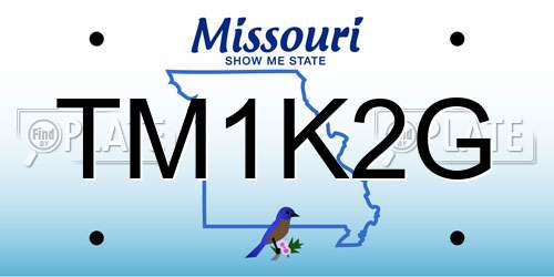 TM1K2G Missouri License Plate