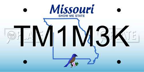 TM1M3K Missouri License Plate