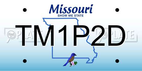 TM1P2D Missouri License Plate