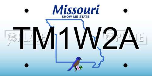 TM1W2A Missouri License Plate