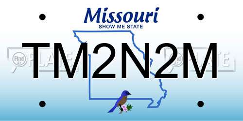 TM2N2M Missouri License Plate