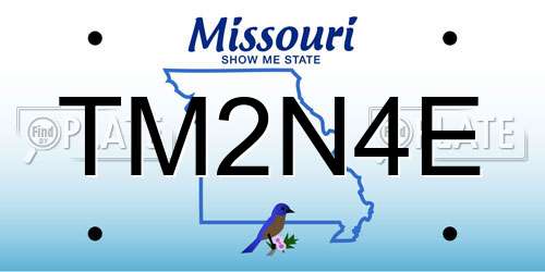 TM2N4E Missouri License Plate