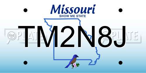 TM2N8J Missouri License Plate