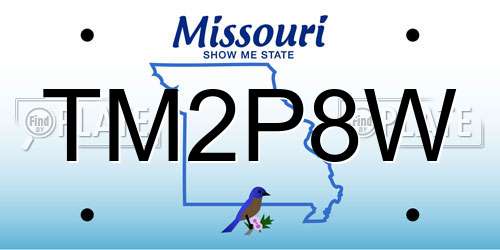 TM2P8W Missouri License Plate