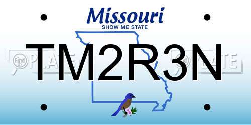 TM2R3N Missouri License Plate