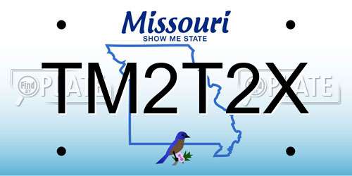 TM2T2X Missouri License Plate