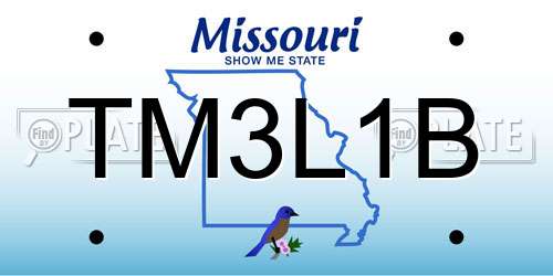 TM3L1B Missouri License Plate