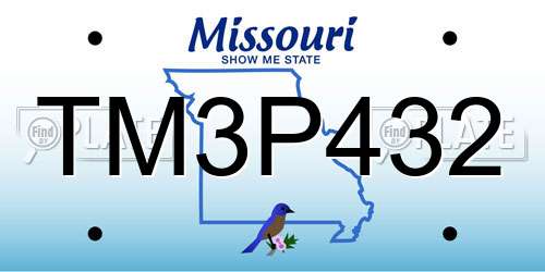 TM3P432 Missouri License Plate