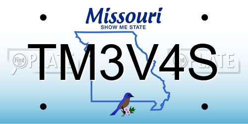 TM3V4S Missouri License Plate