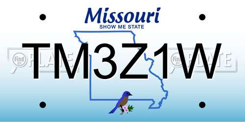 TM3Z1W Missouri License Plate