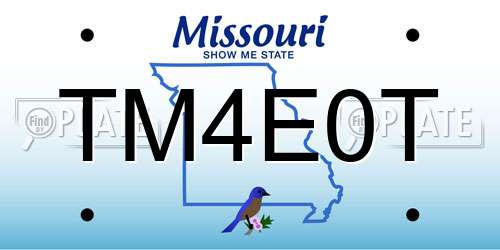 TM4E0T Missouri License Plate