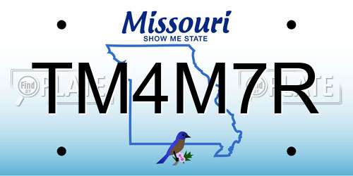 TM4M7R Missouri License Plate