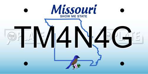 TM4N4G Missouri License Plate
