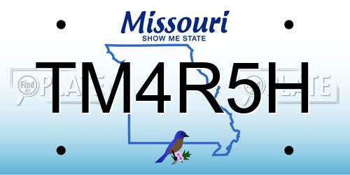 TM4R5H Missouri License Plate