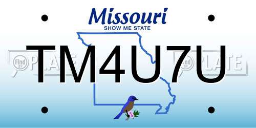 TM4U7U Missouri License Plate