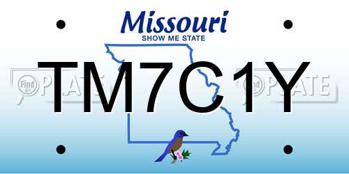 TM7C1Y Missouri License Plate
