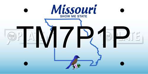 TM7P1P Missouri License Plate