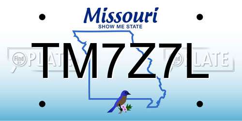 TM7Z7L Missouri License Plate