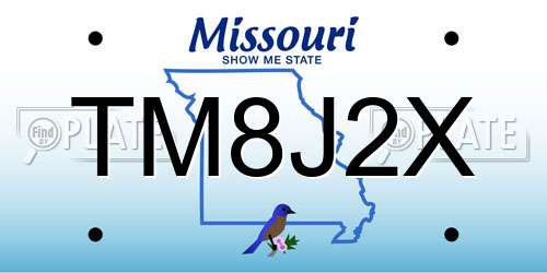 TM8J2X Missouri License Plate