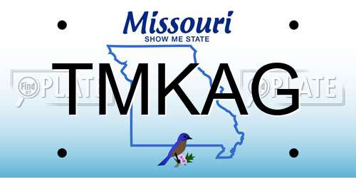 TMKAG Missouri License Plate