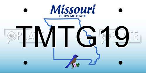 TMTG19 Missouri License Plate