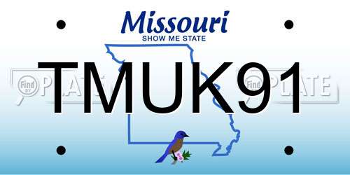 TMUK91 Missouri License Plate