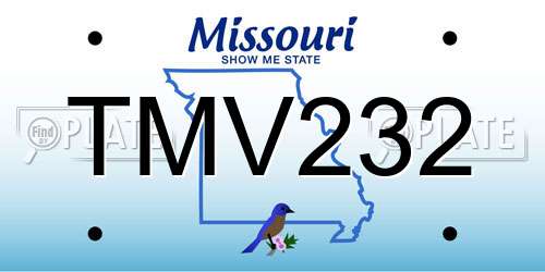 TMV232 Missouri License Plate
