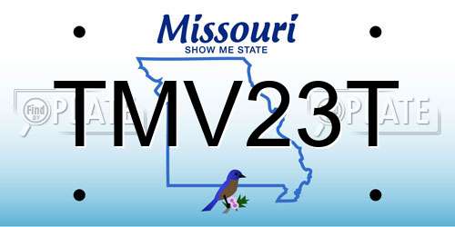 TMV23T Missouri License Plate