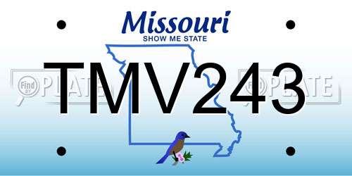 TMV243 Missouri License Plate