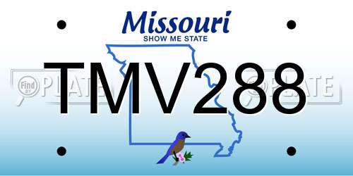 TMV288 Missouri License Plate