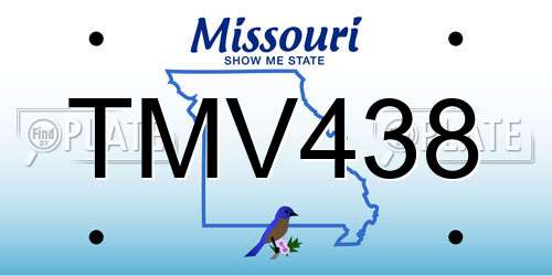 TMV438 Missouri License Plate