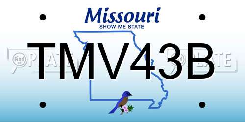 TMV43B Missouri License Plate