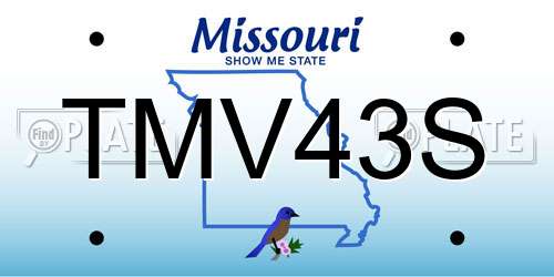TMV43S Missouri License Plate
