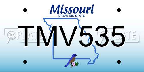 TMV535 Missouri License Plate