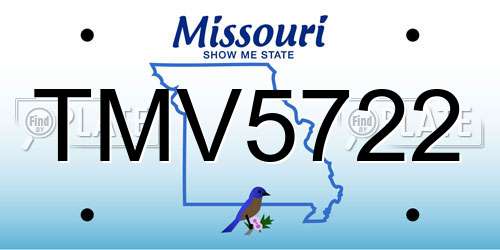 TMV5722 Missouri License Plate