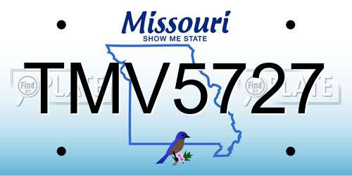 TMV5727 Missouri License Plate