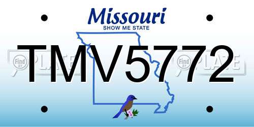 TMV5772 Missouri License Plate