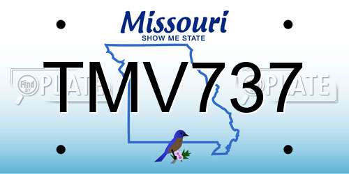 TMV737 Missouri License Plate
