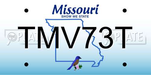 TMV73T Missouri License Plate