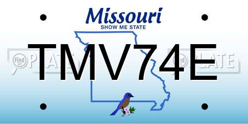 TMV74E Missouri License Plate