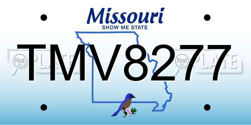 TMV8277 Missouri License Plate