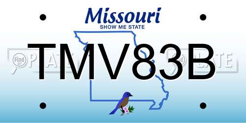 TMV83B Missouri License Plate